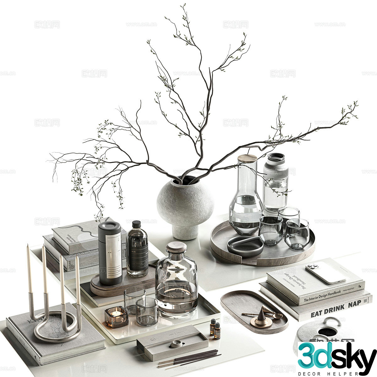 New Chinese jewelry ornament combination 3D model
