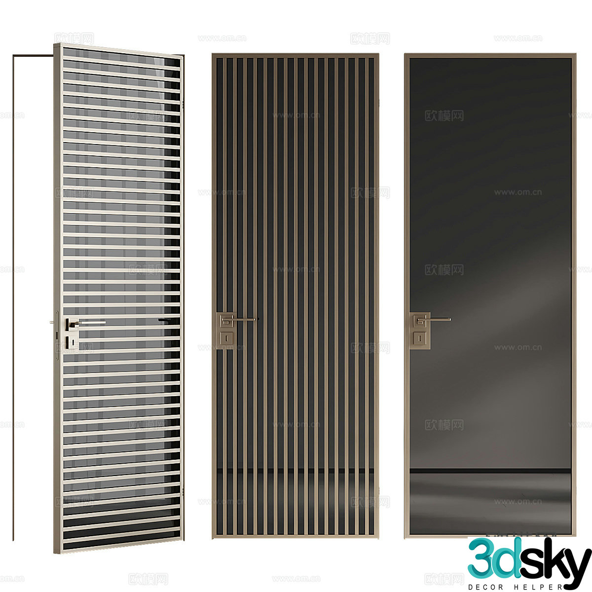 Modern Italian minimalist decorative invisible door 3D model