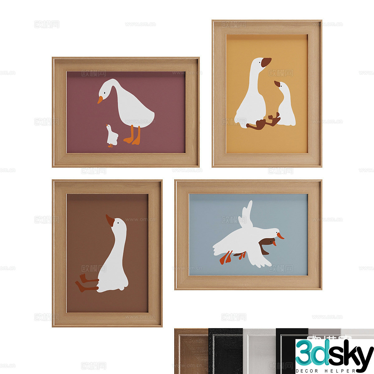 Modern decorative hanging painting picture frame children’s painting 3d model