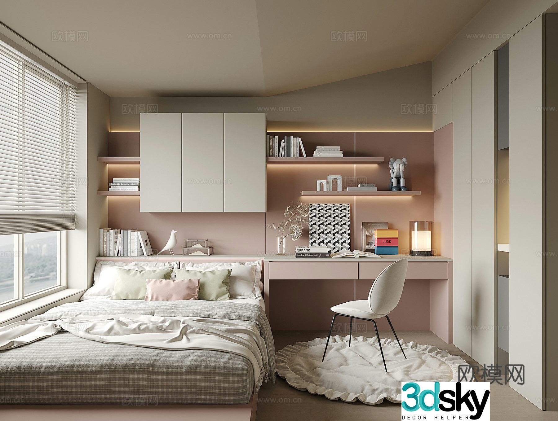 Modern tatami bedroom 3d model