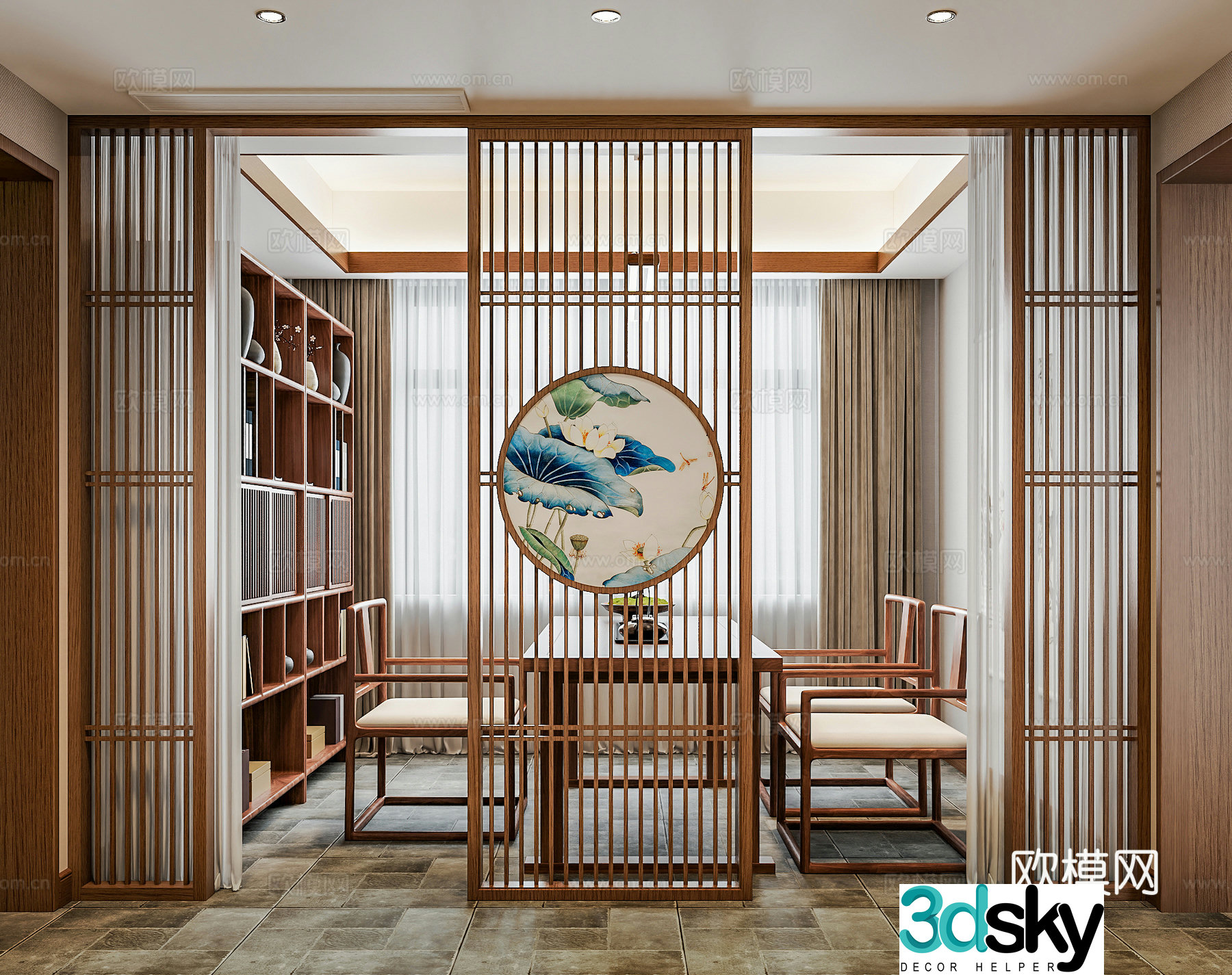 New Chinese style Chinese style partition partition door partition new Chinese style partition solid wood partition screen partition 3D model