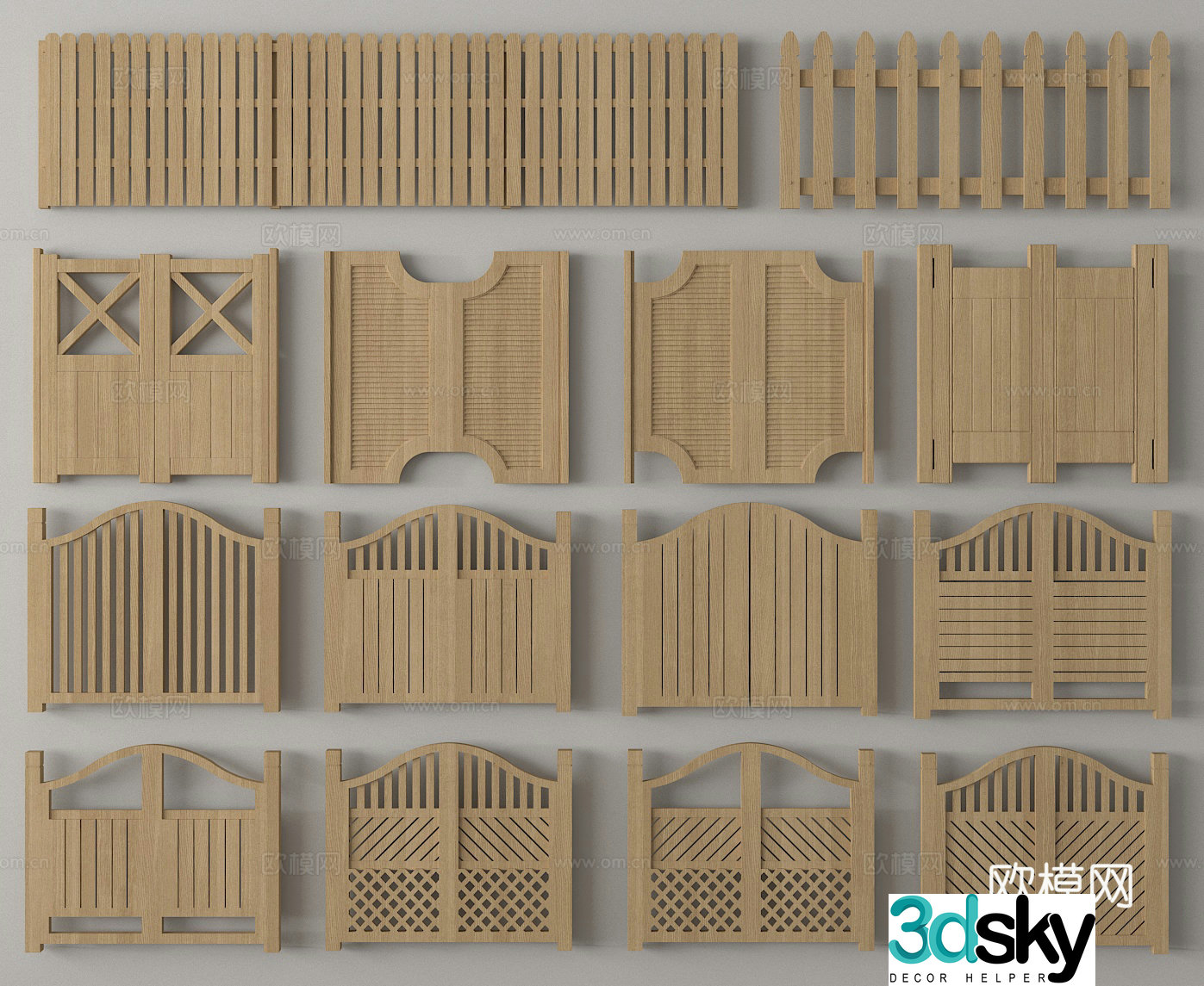 Courtyard door Courtyard door Villa door Wooden door 3d model
