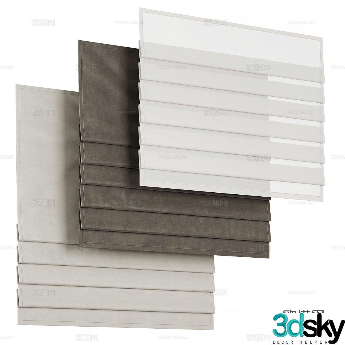 New Chinese Roman blind venetian blind 3D model