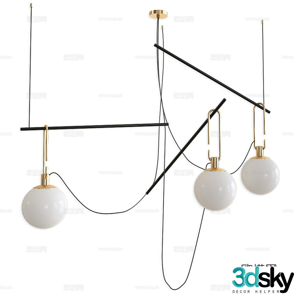 Modern Italian decorative ball lamp 3d model