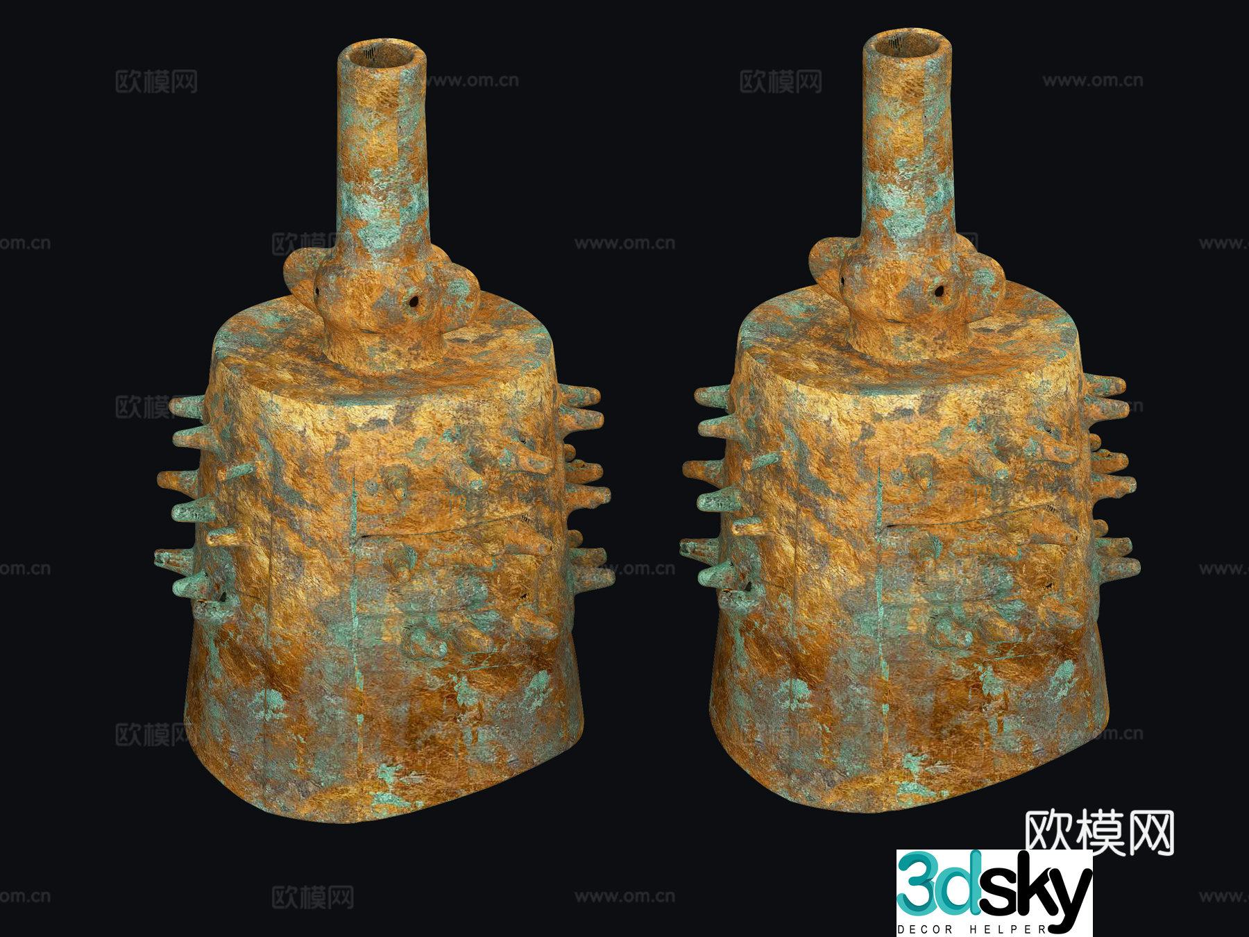 Chinese bronze ware chimes musical instruments antiques cultural relics artworks chimes musical instruments Chinese music 3D model