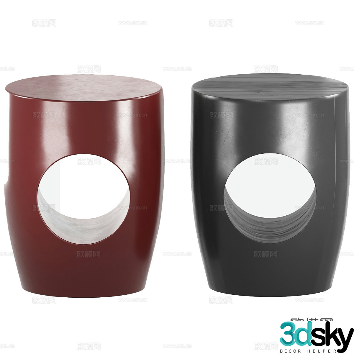 Special shape side shape side round side bedside side sofa side stone side stone 3D model