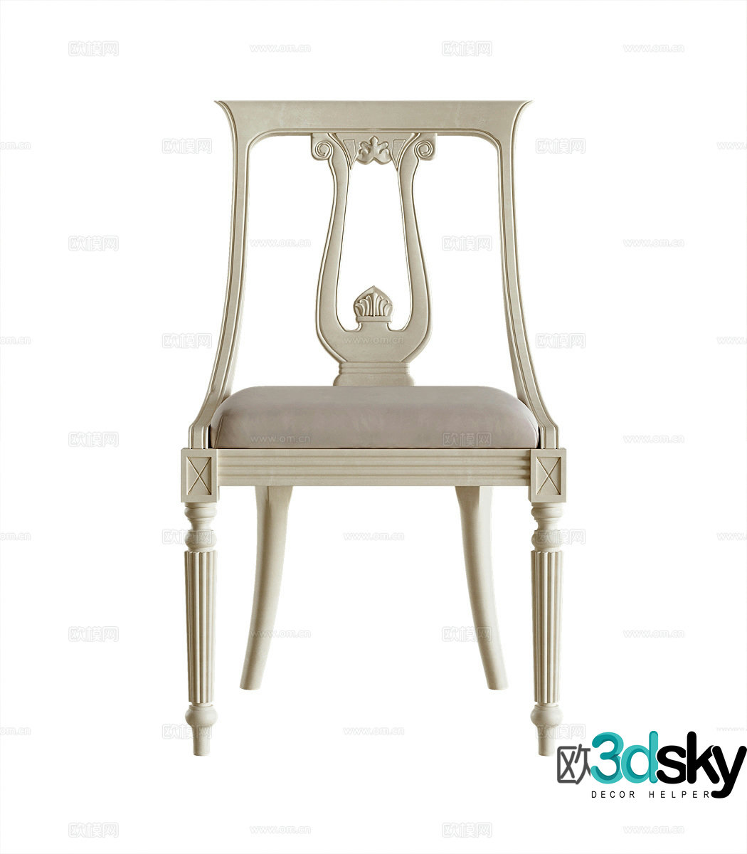 French single chair 3d model