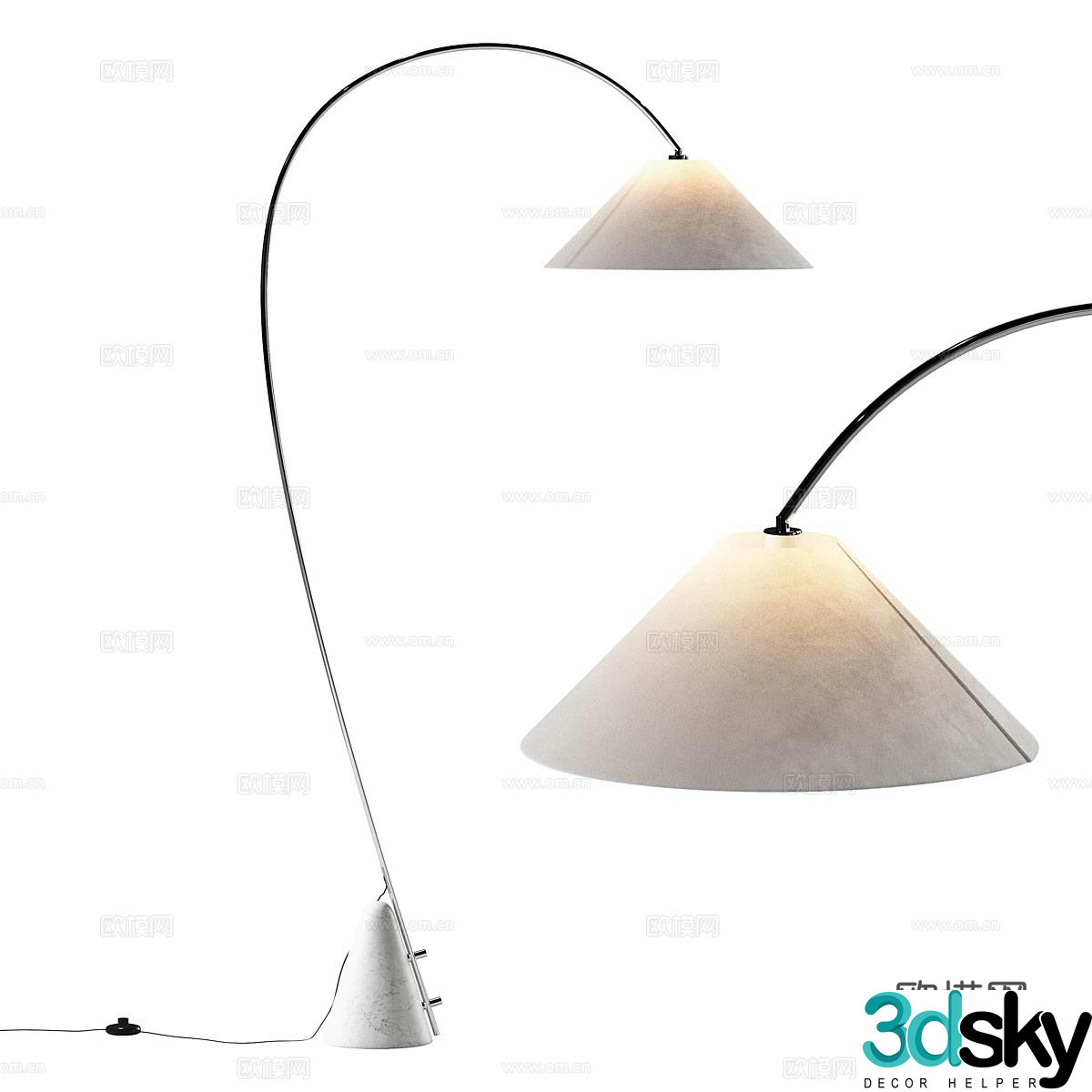 Simple floor lamp Fishing lamp Stone floor lamp Outdoor floor lamp Garden floor lamp Minimalist 3D model