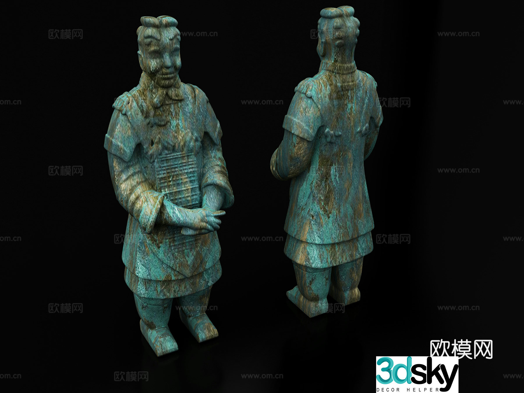 Terracotta Warriors Qin Dynasty pottery antique cultural relics sculpture combination statues burial objects portraits 3D models