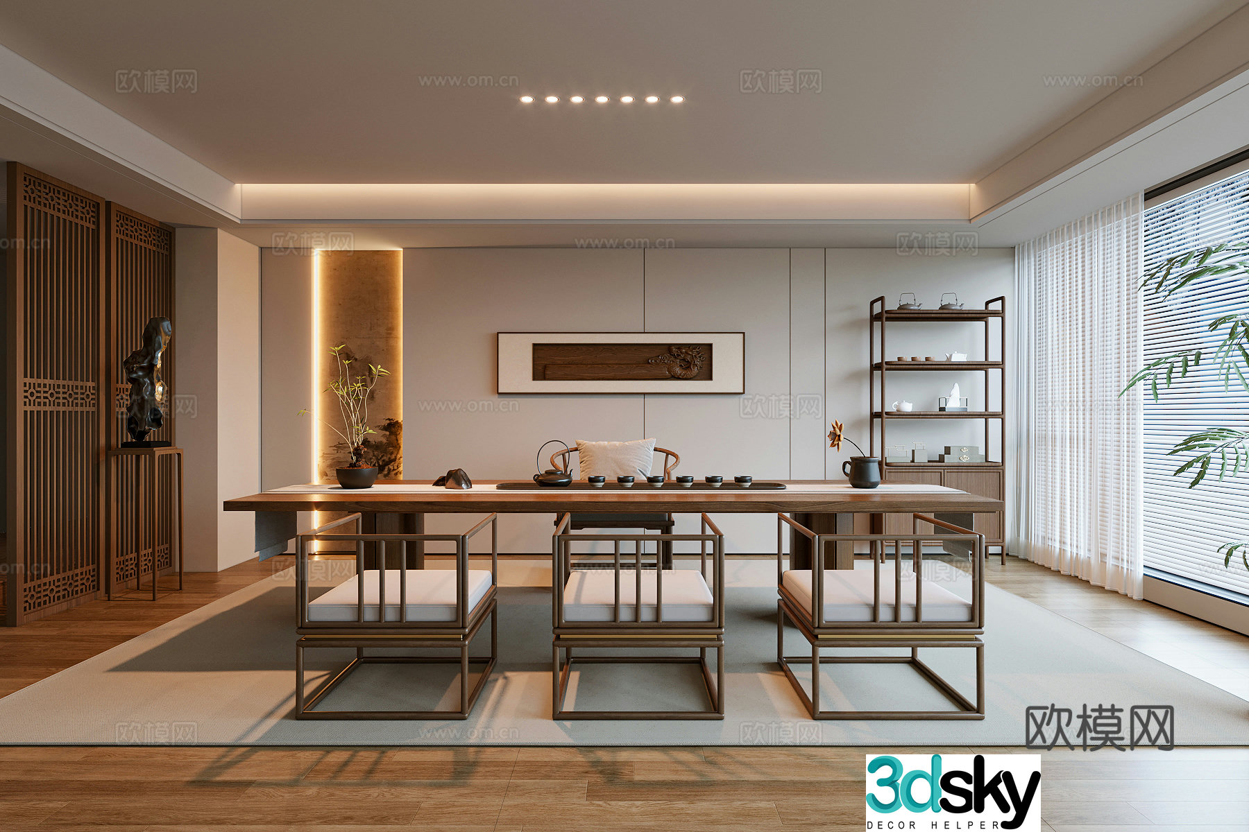New Chinese tea room 3D model