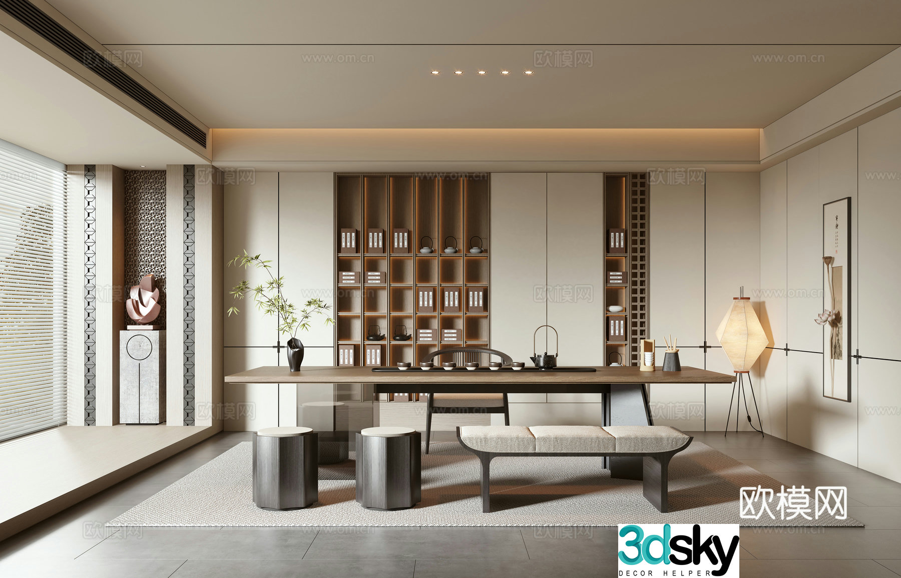 New Chinese tea room 3D model