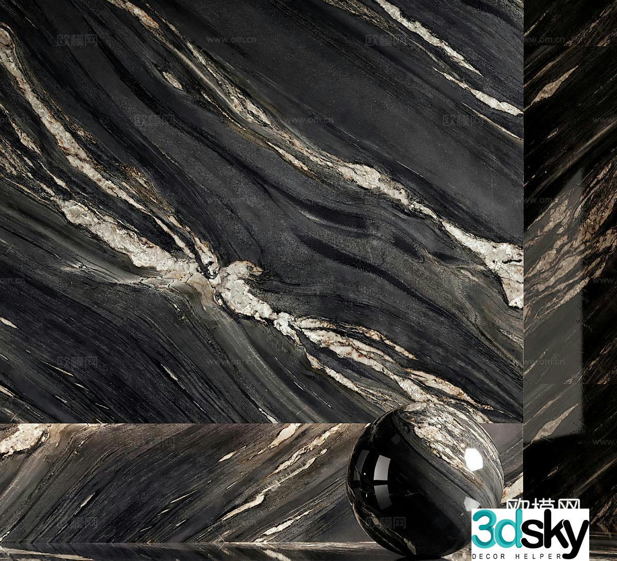 Modern marble Italian marble Black marble Luxury stone 3d model
