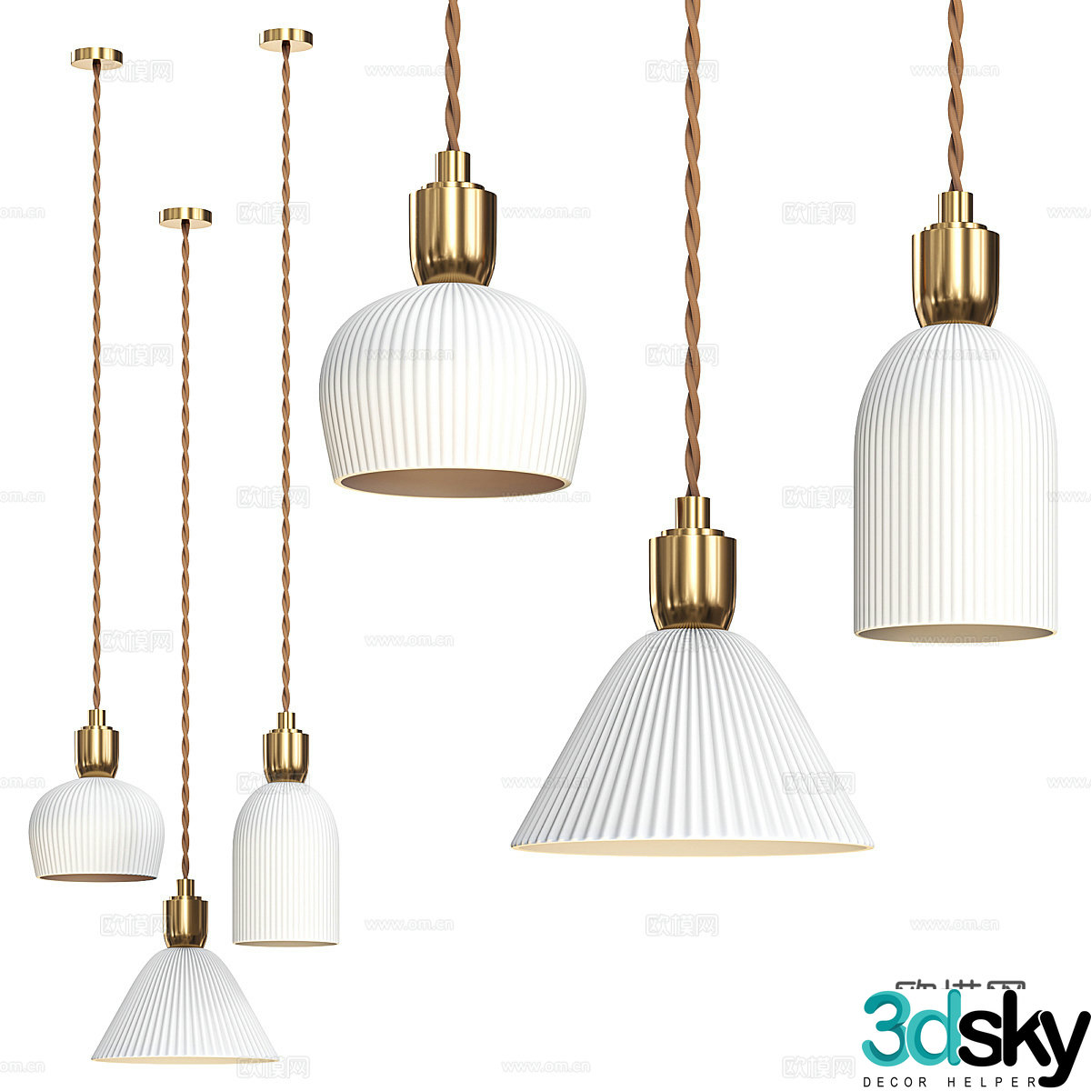 Modern light luxury Olly decorative chandelier 3d model
