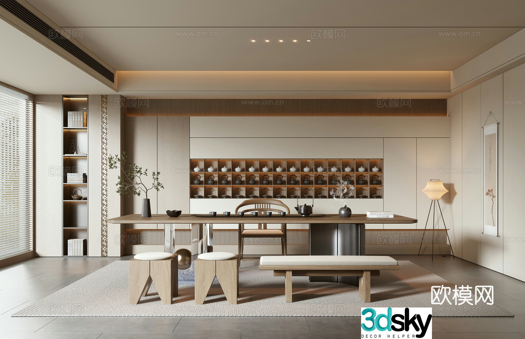New Chinese tea room 3D model