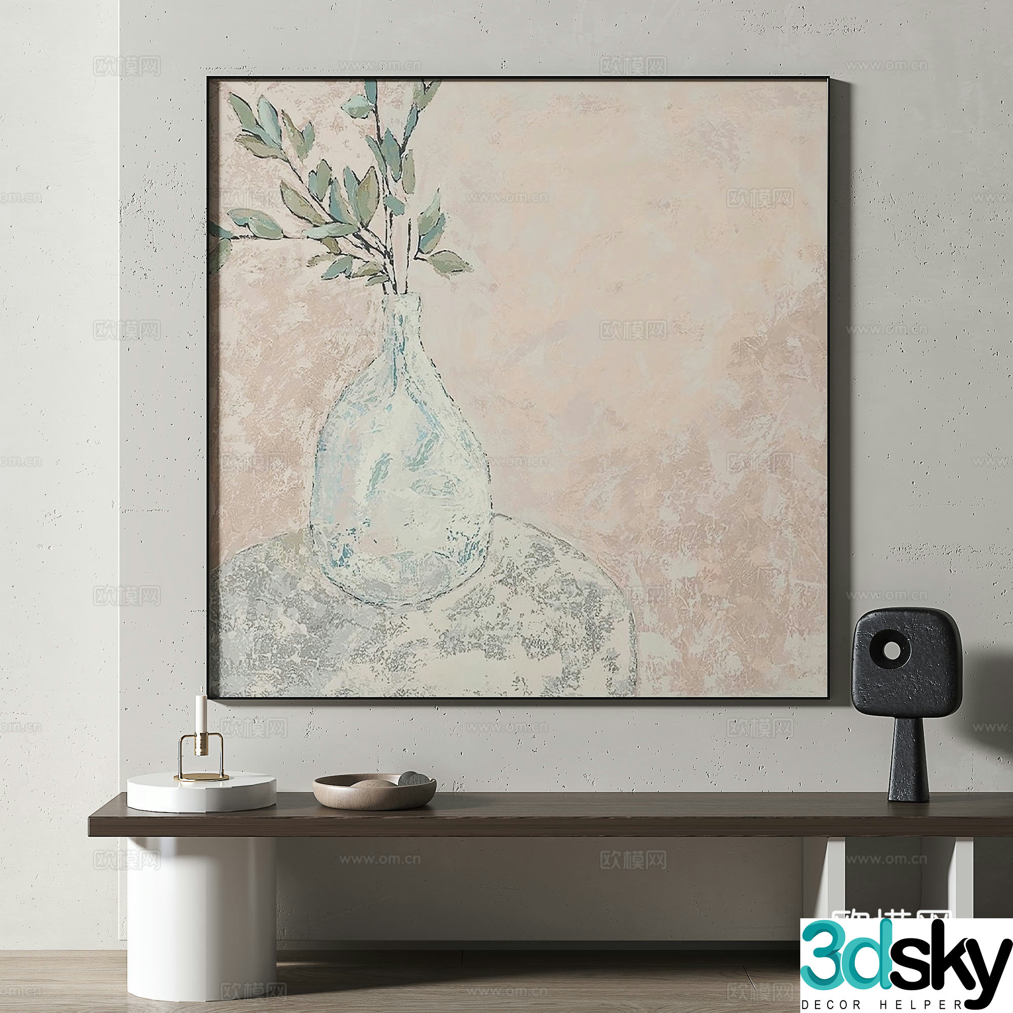 Modern retro medieval decorative painting 3d model