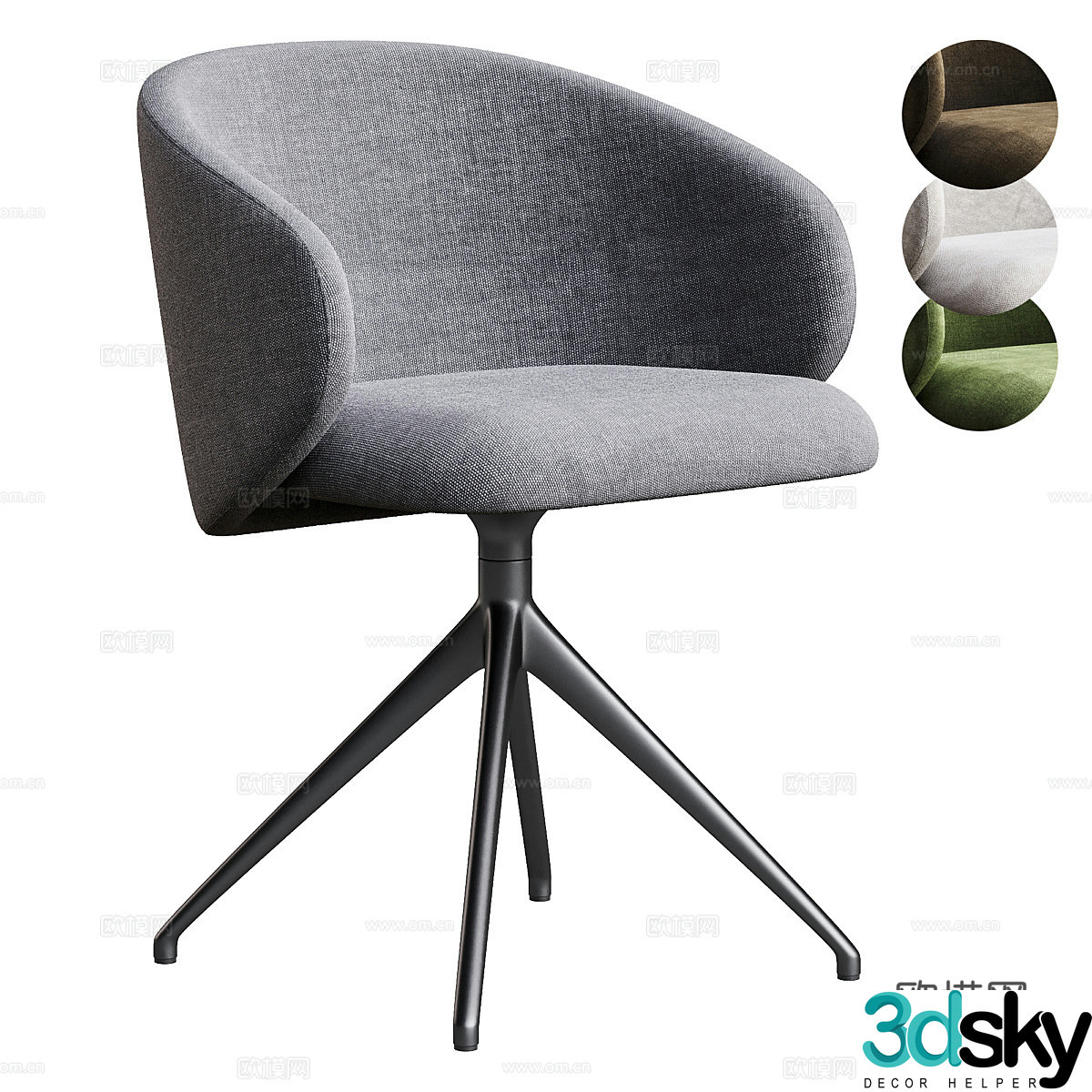 Modern Connubia Tuka Office Chair 3d Model