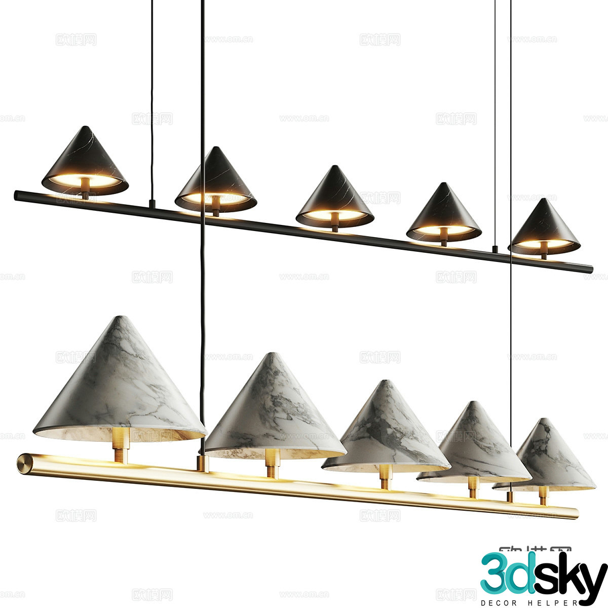 New Chinese light luxury Aromas del Campo Anza chandelier 3D model