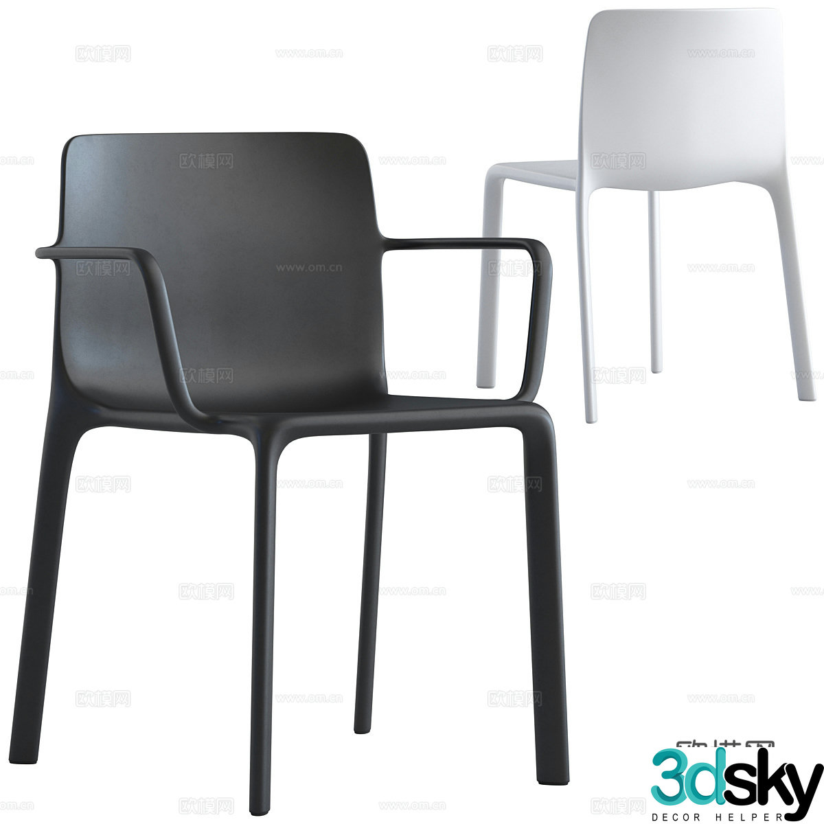 Modern Italian minimalist Vondom Kes chair 3d model