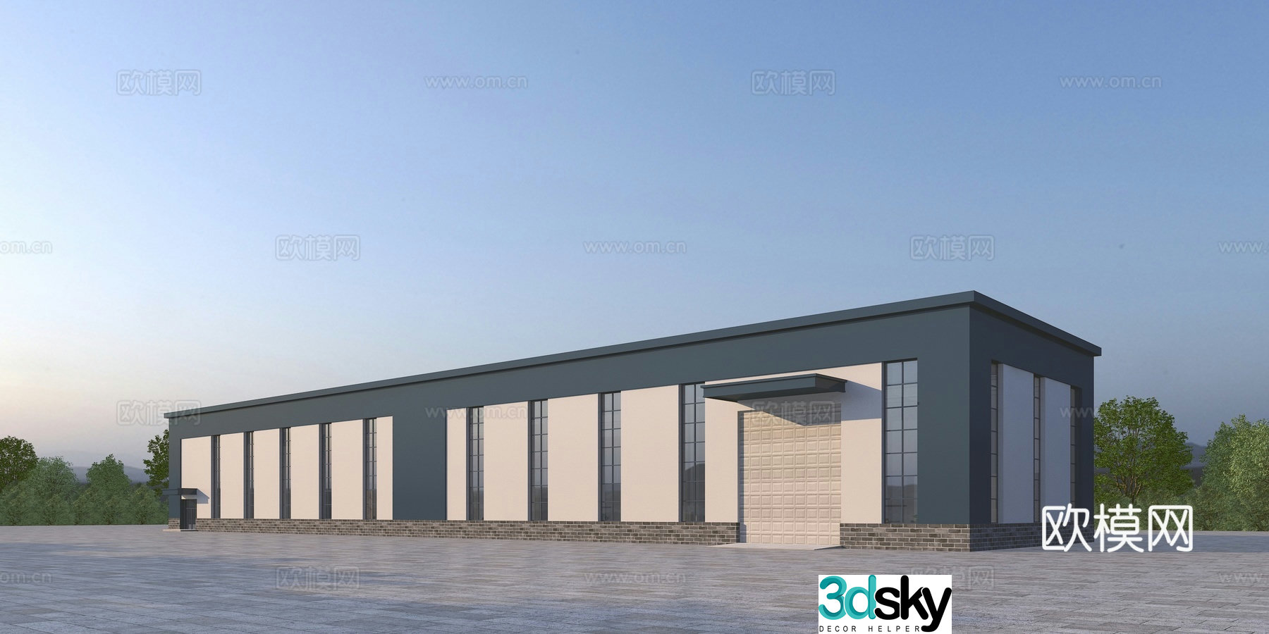 Modern factory production workshop 3D model