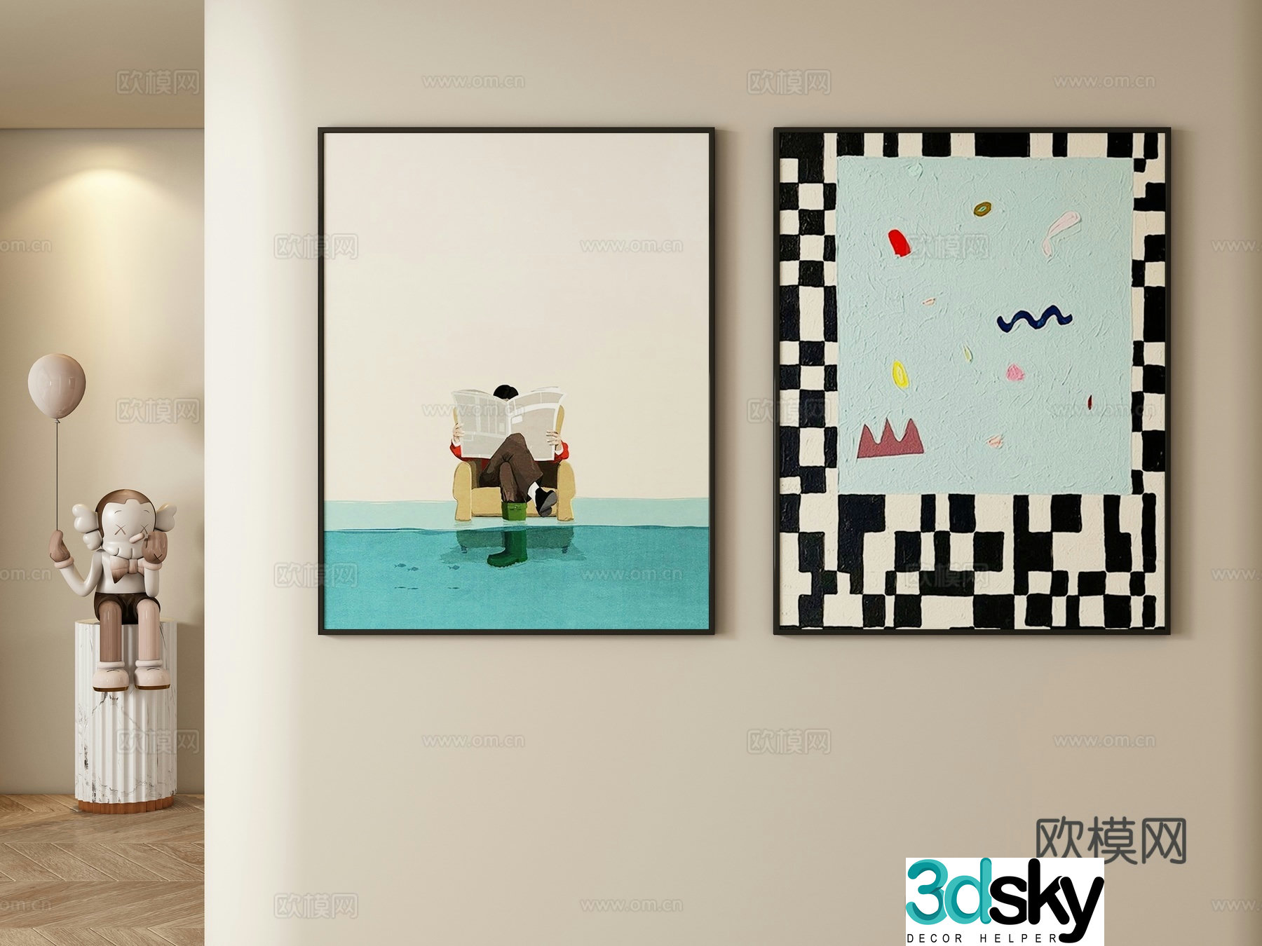 Children’s decorative paintings hanging paintings 3d model