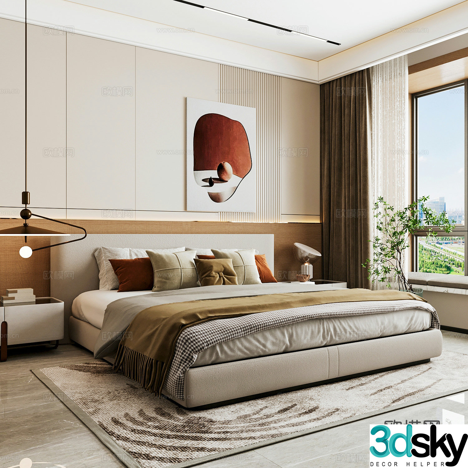 Modern home bedroom Modern bedroom Italian bedroom Simple bedroom Italian bed 3d model