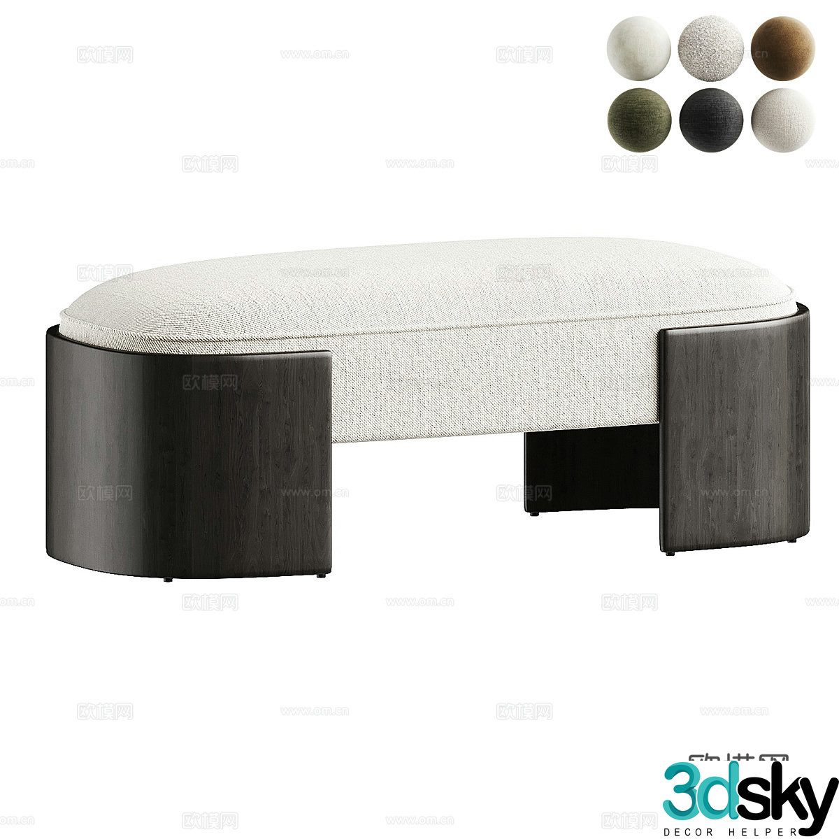Modern Italian Ed Long bench 3d model