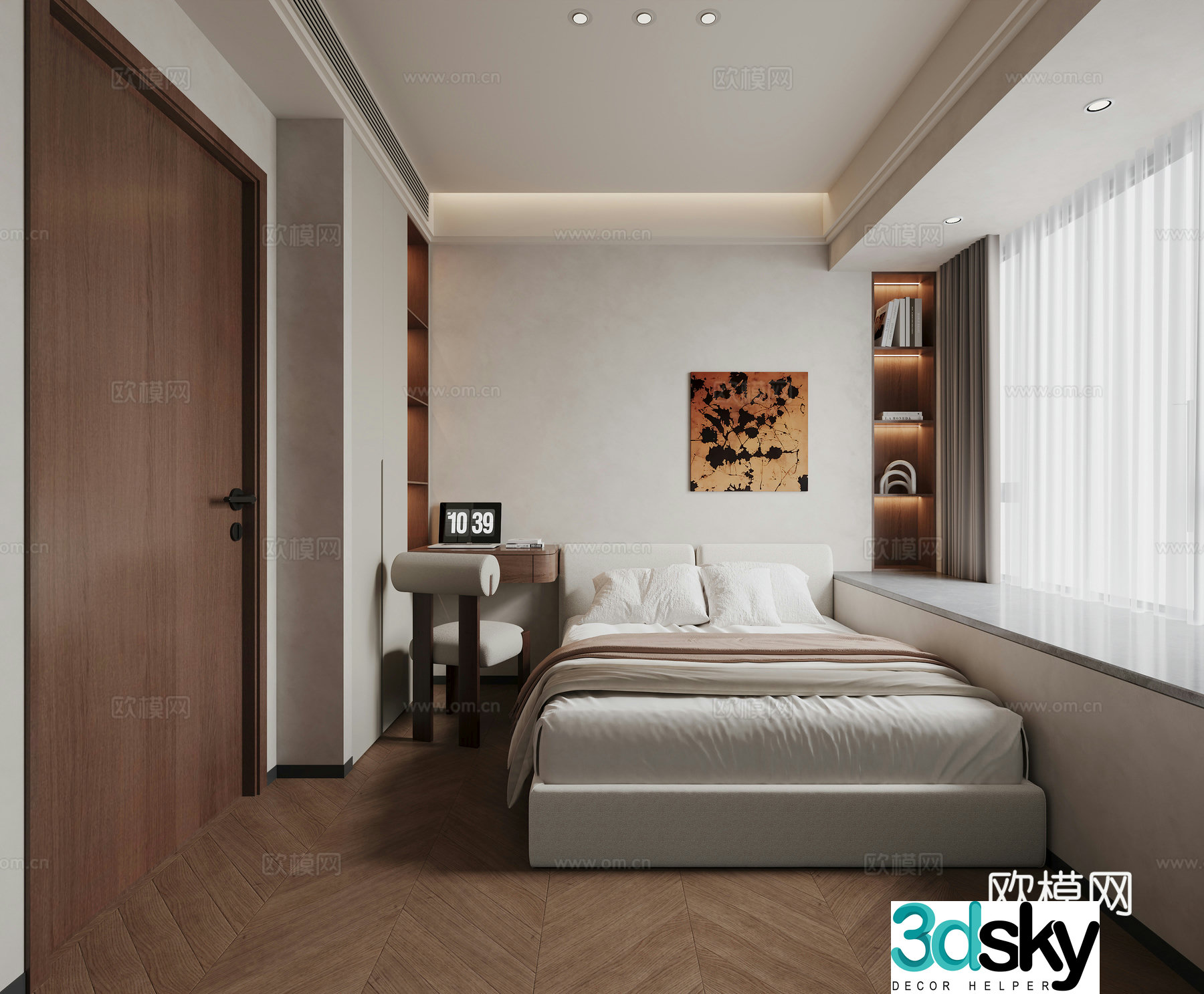 Middle-aged bedroom 3d model