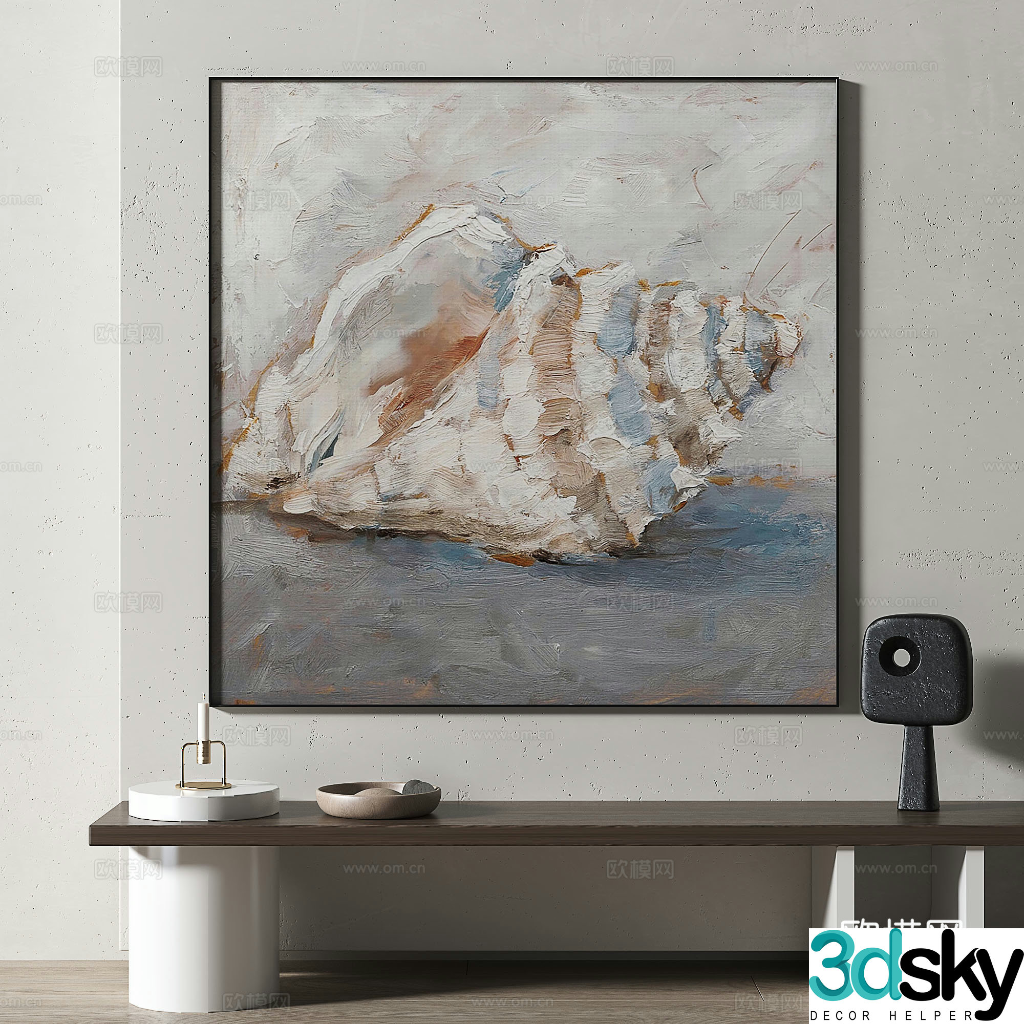 Modern retro medieval decorative painting 3d model