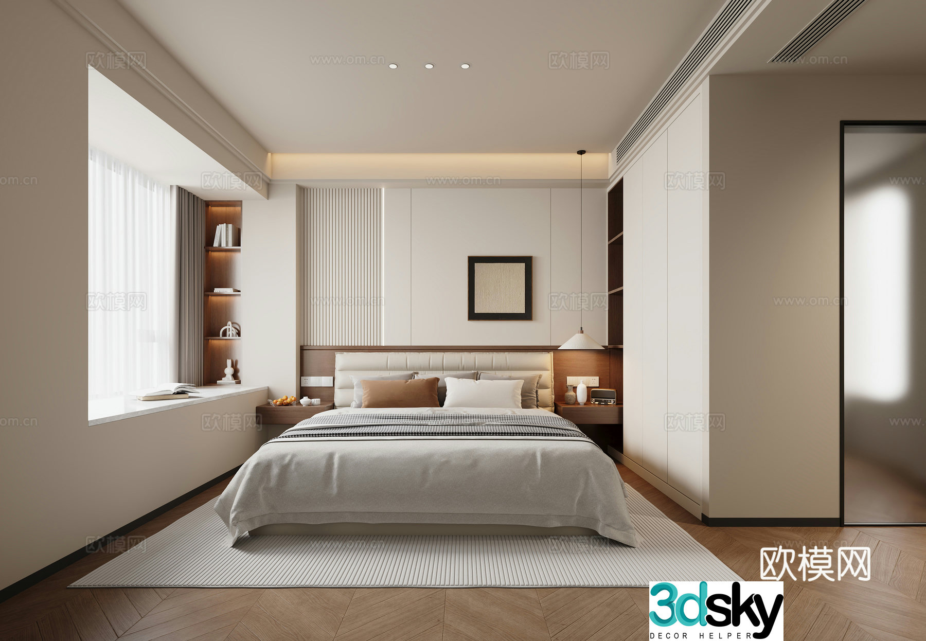 Middle-aged bedroom 3d model