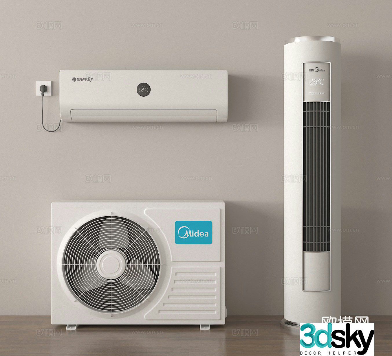 Vertical air conditioner hanging air conditioner air conditioner 3D model