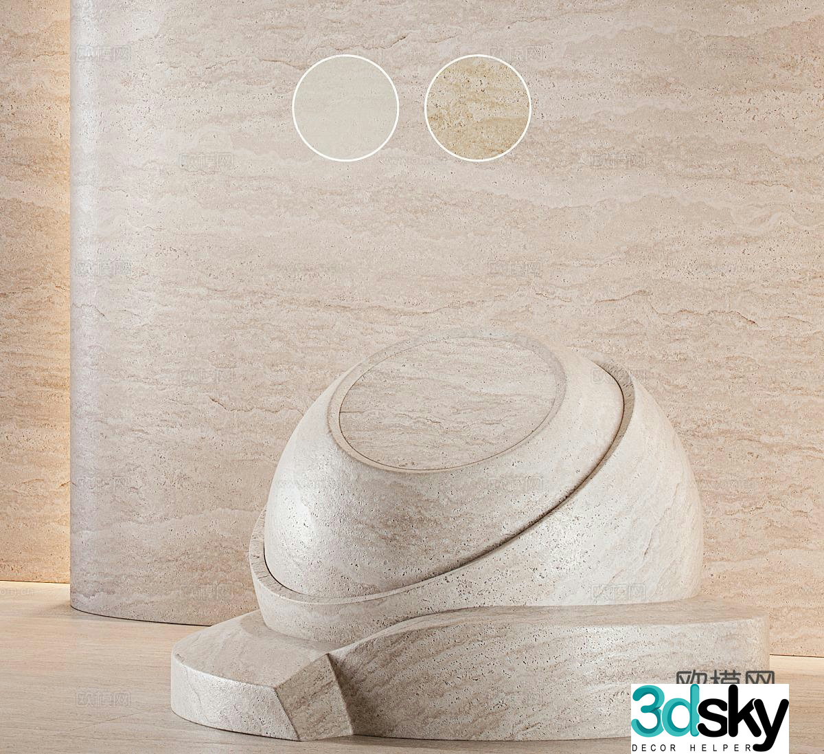 Foreign quality seamless cave stones PBR cave stones White cave Yellow cave Marble 3D model