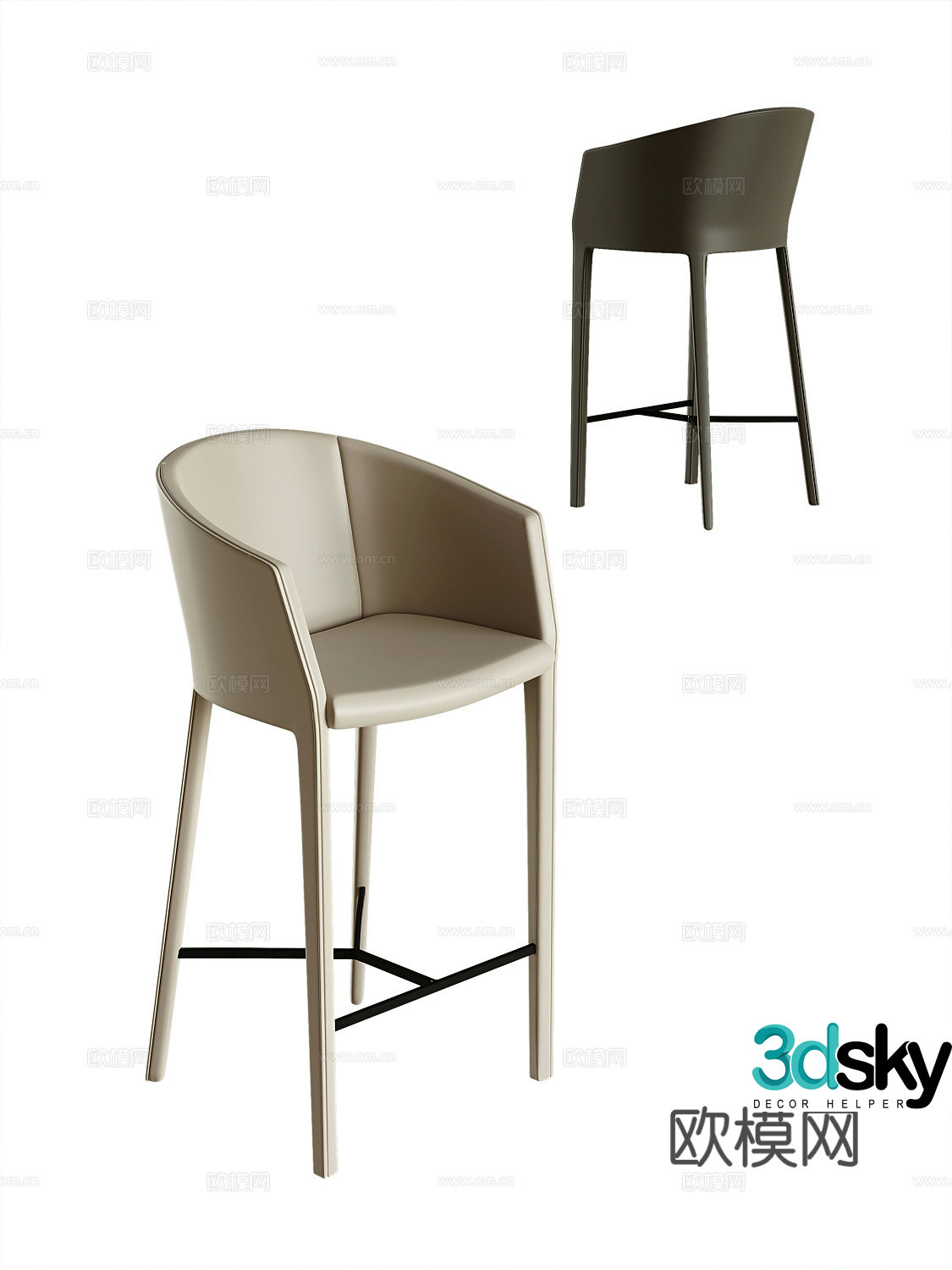 Modern bar chair 3d model