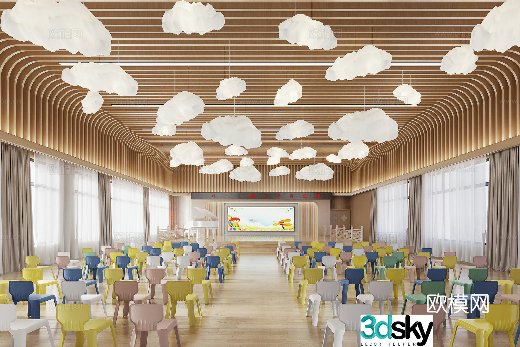 Kindergarten cultural and sports activity room 3D model
