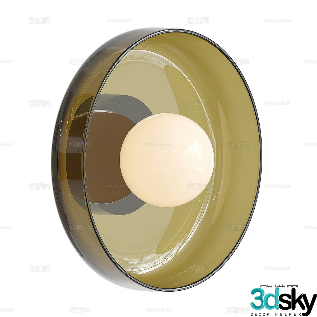 Modern Cream Style Walter Retro Bauhaus Ceiling Light 3D Model