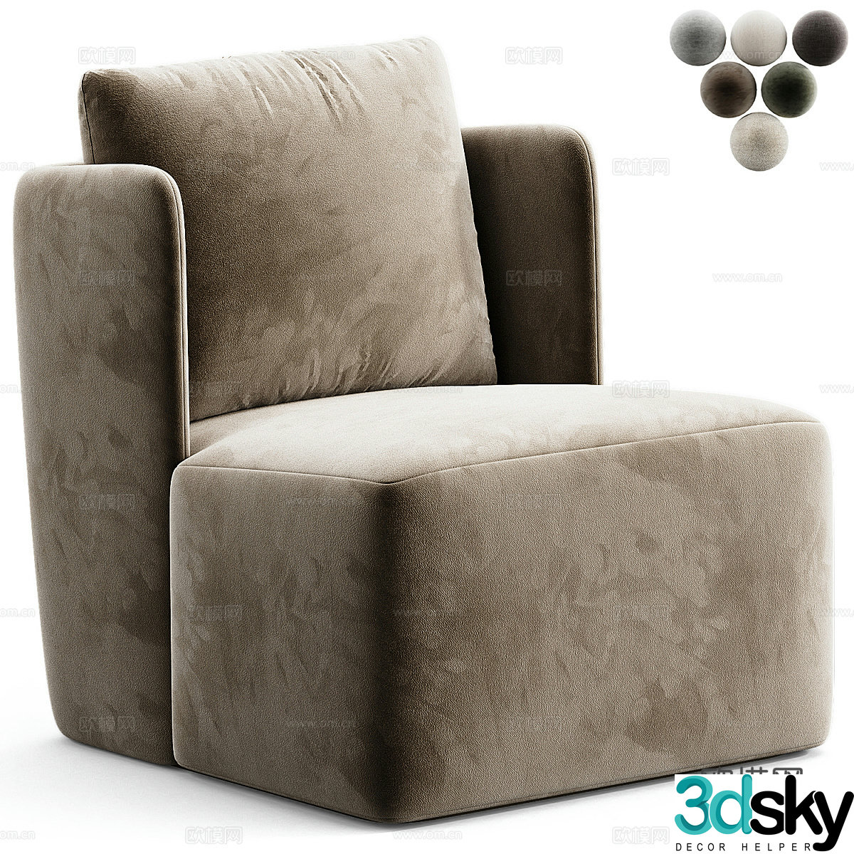 Modern Italian KEETON FIT sofa chair 3d model