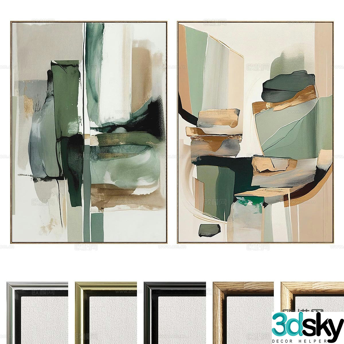Modern decorative hanging painting 3d model