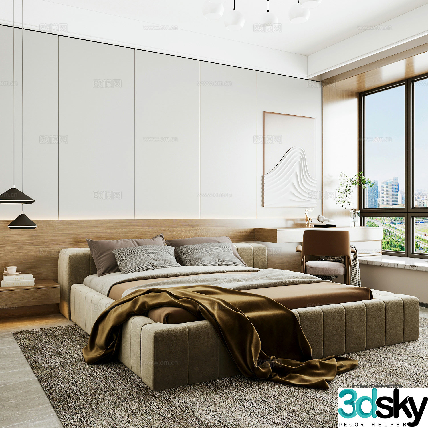 Modern home bedroom Modern bedroom Italian bedroom Simple bedroom Italian bed 3d model