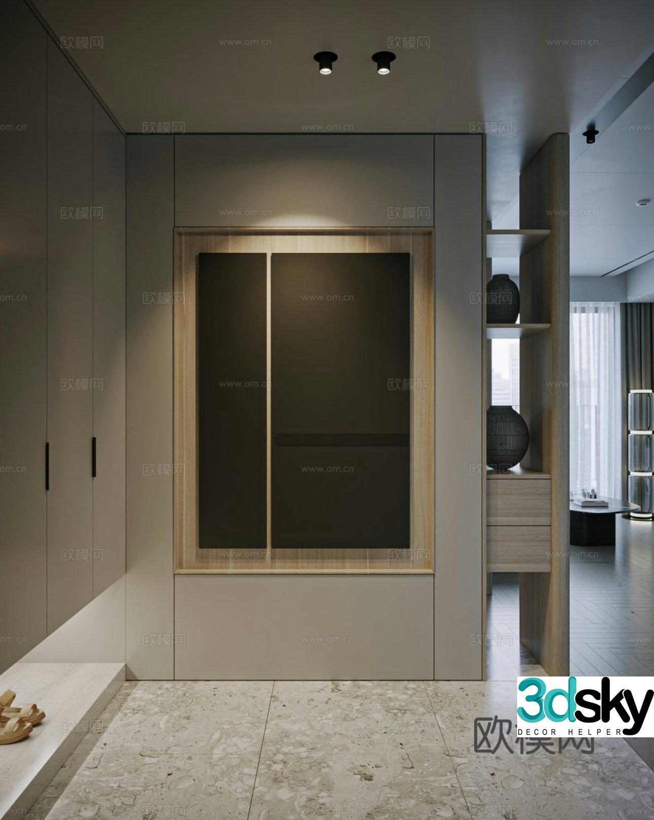 Modern entrance hall minimalist entrance hall Italian entrance hall entrance hall decorative painting 3D model