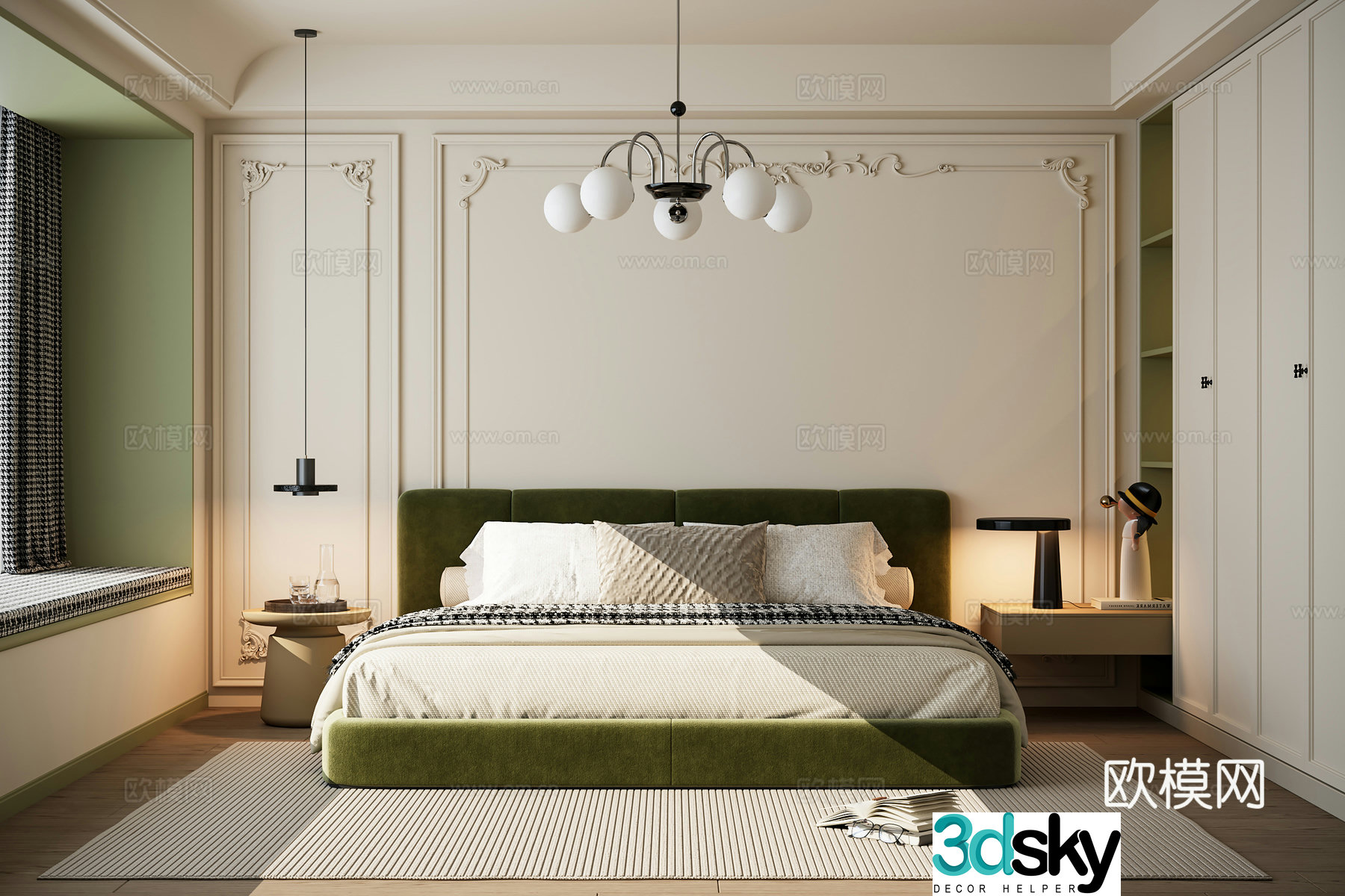Modern French bedroom 3d model