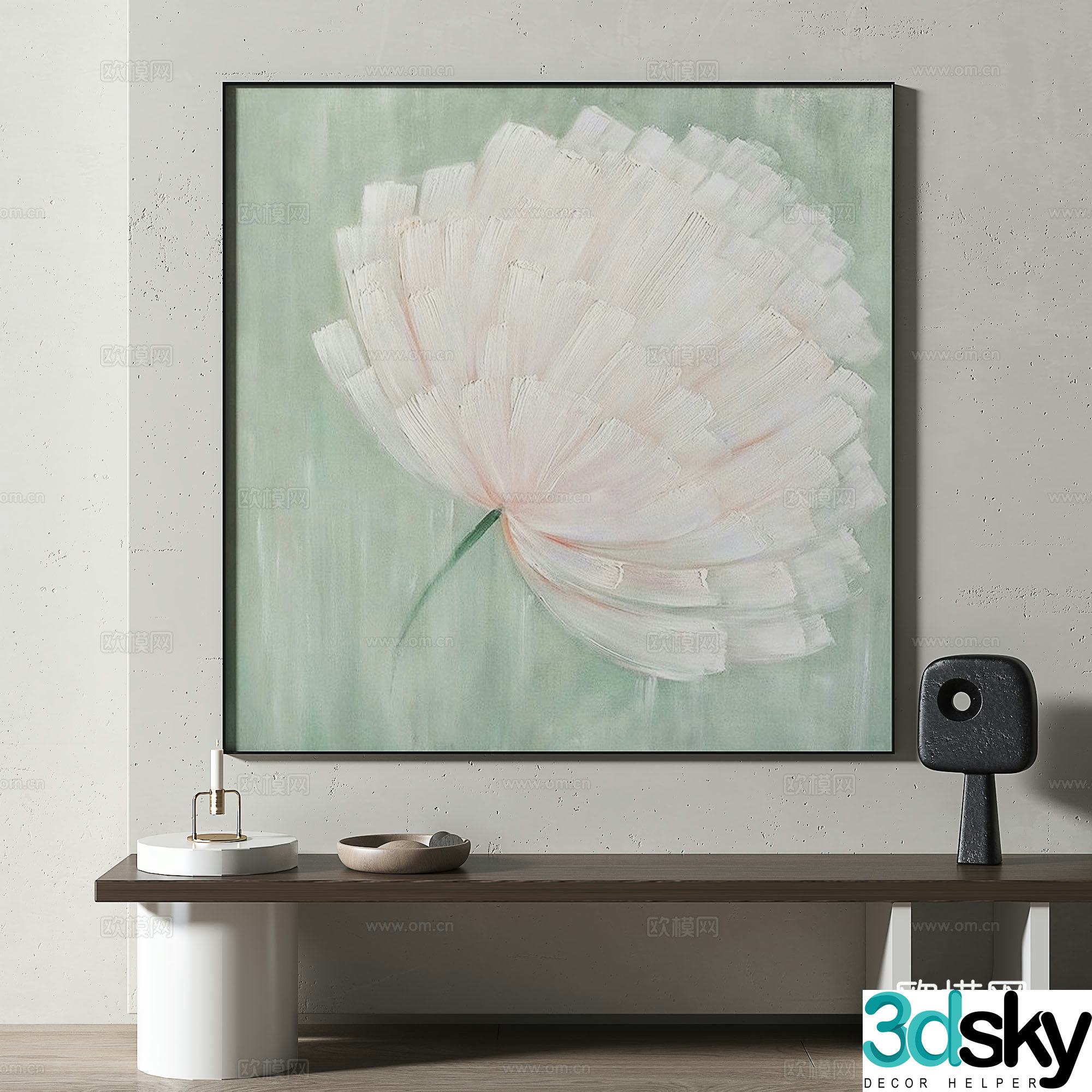 Modern retro medieval decorative painting 3d model