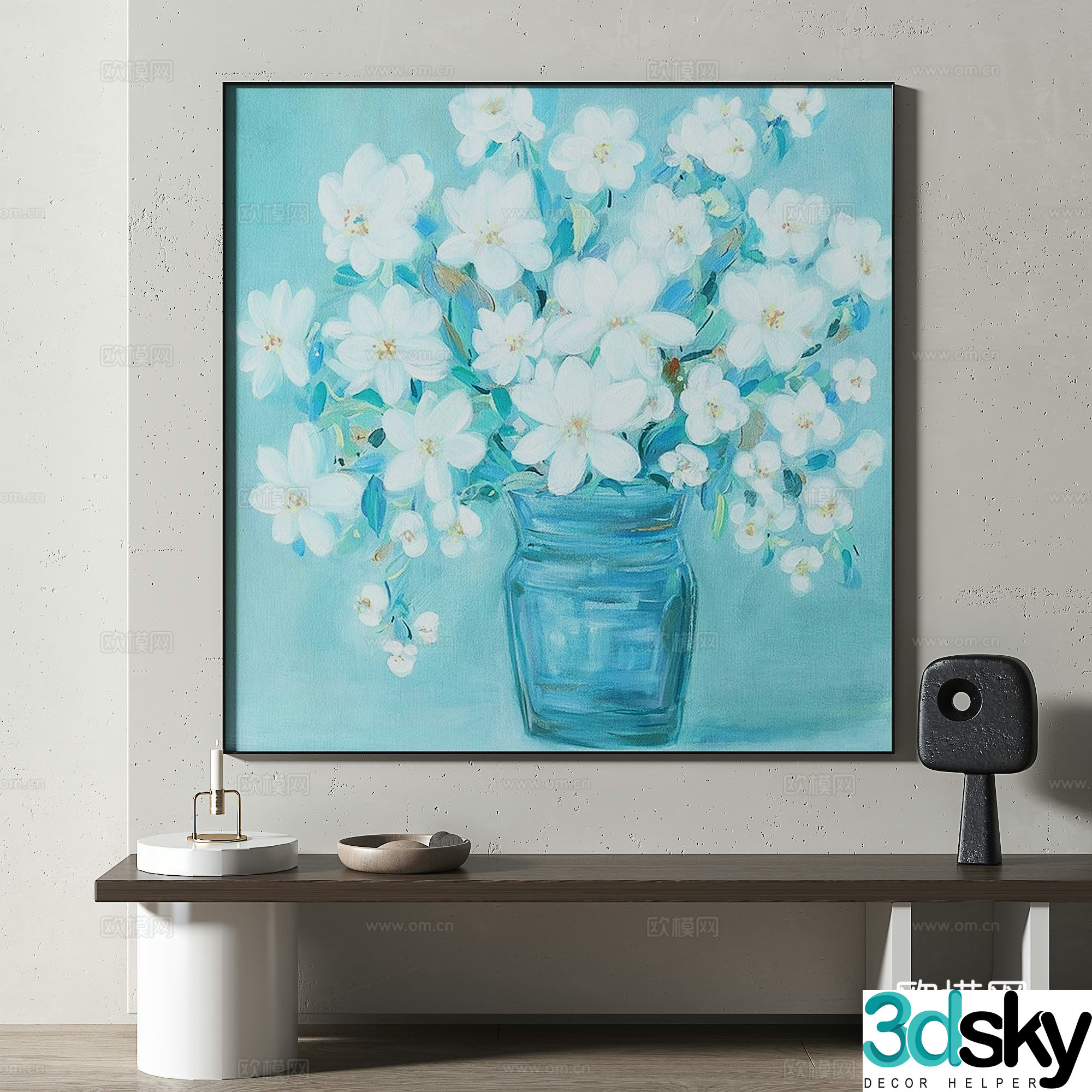 Modern retro medieval decorative painting 3d model