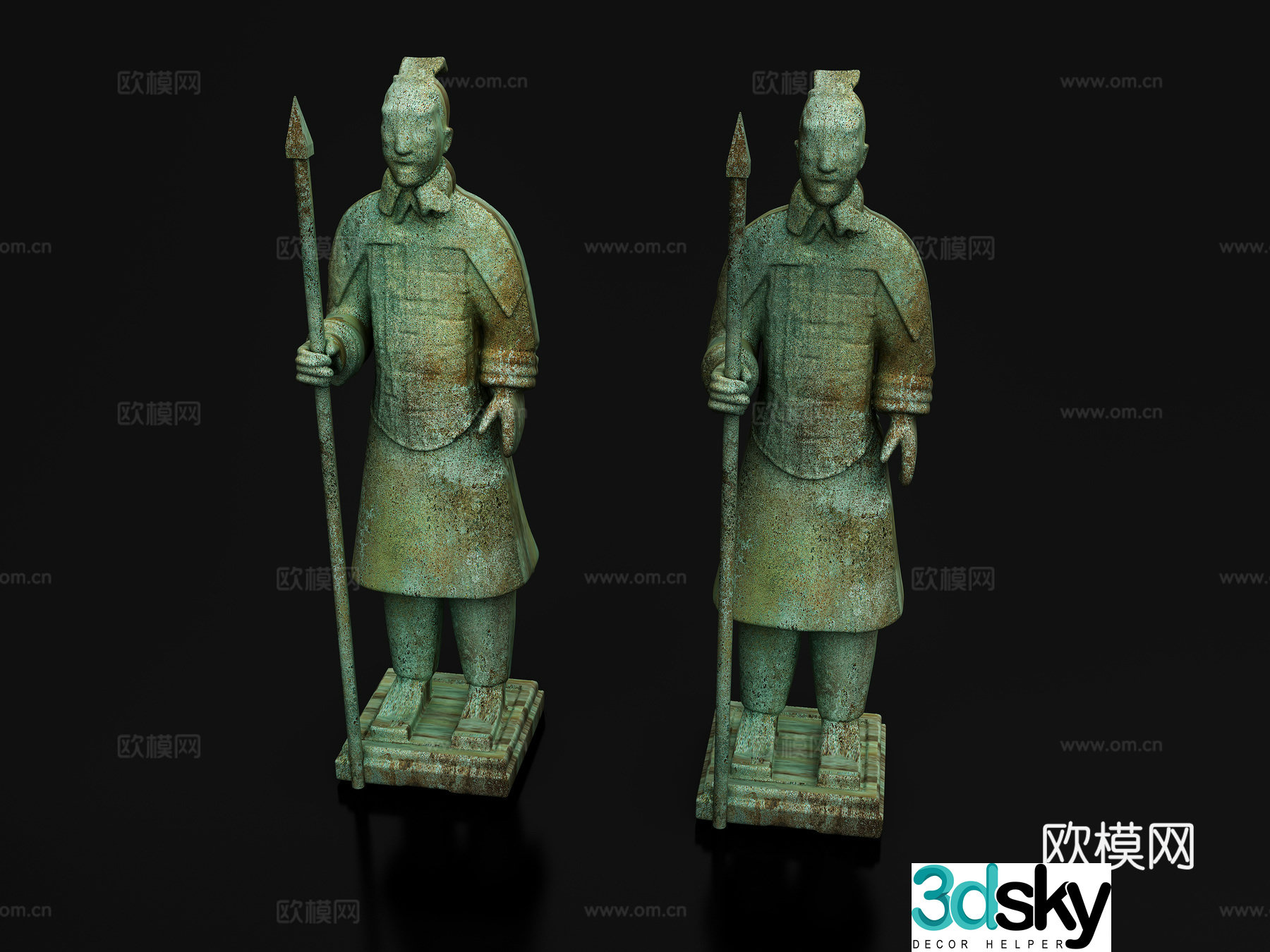 Terracotta Warriors Qin Dynasty pottery antique cultural relics sculpture combination statues burial objects portraits 3D models