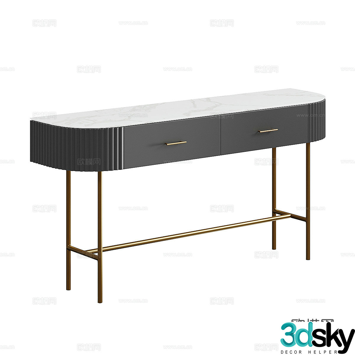 Side table marble table 3d model