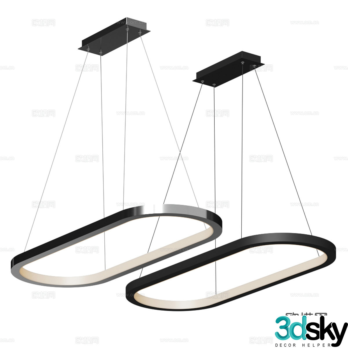 Modern Modern Forms Track Chandelier 3D Model