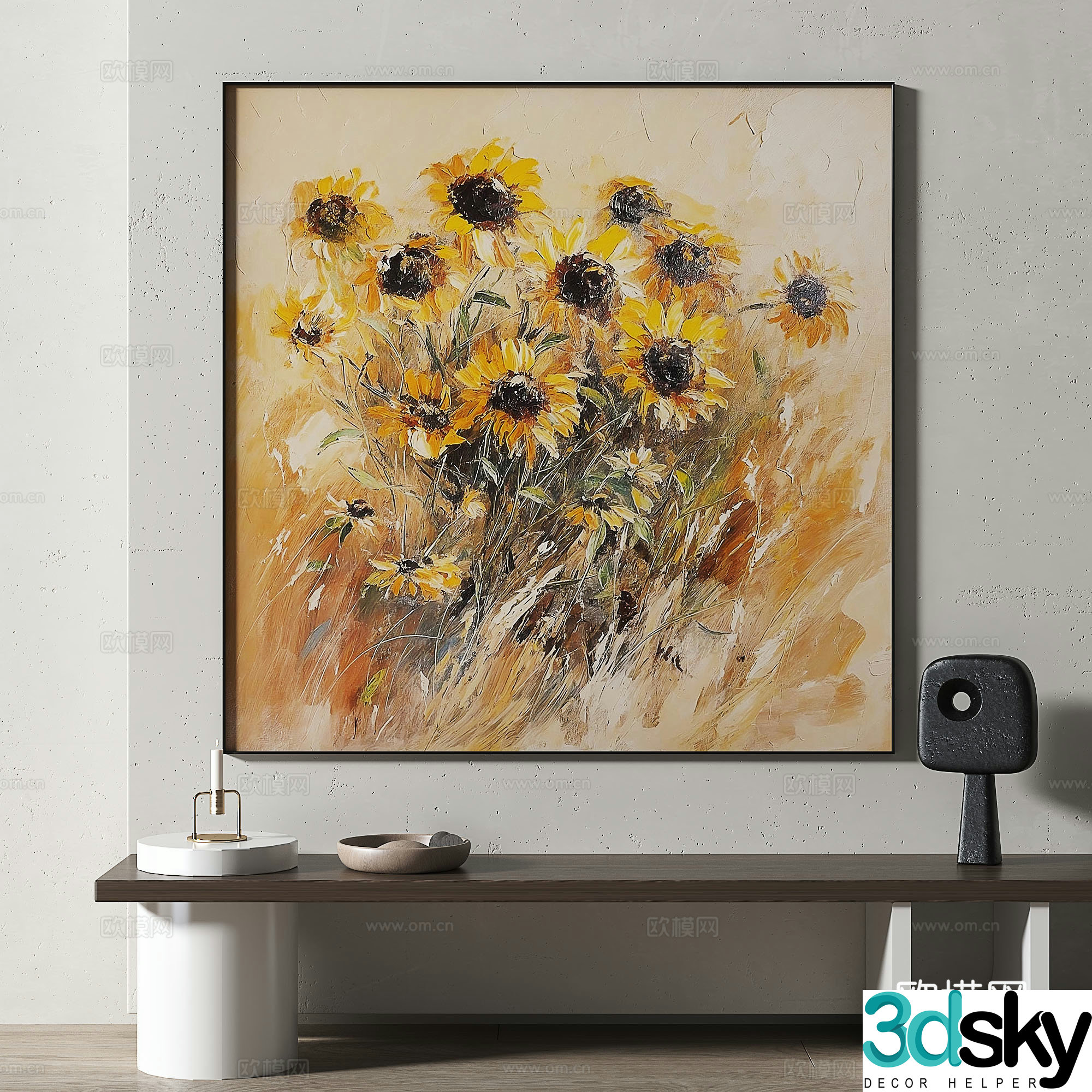 Modern retro medieval decorative painting 3d model