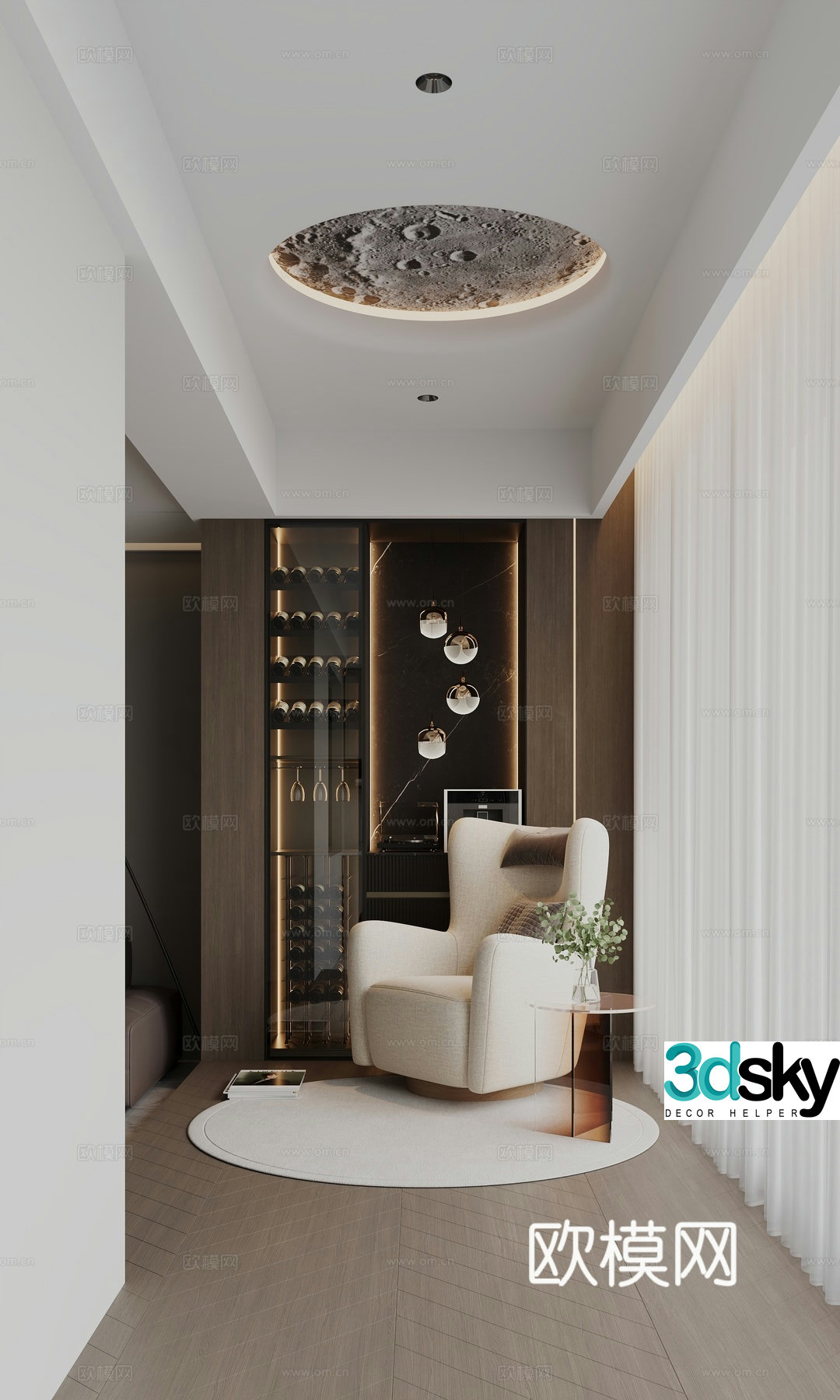 Modern balcony 3d model