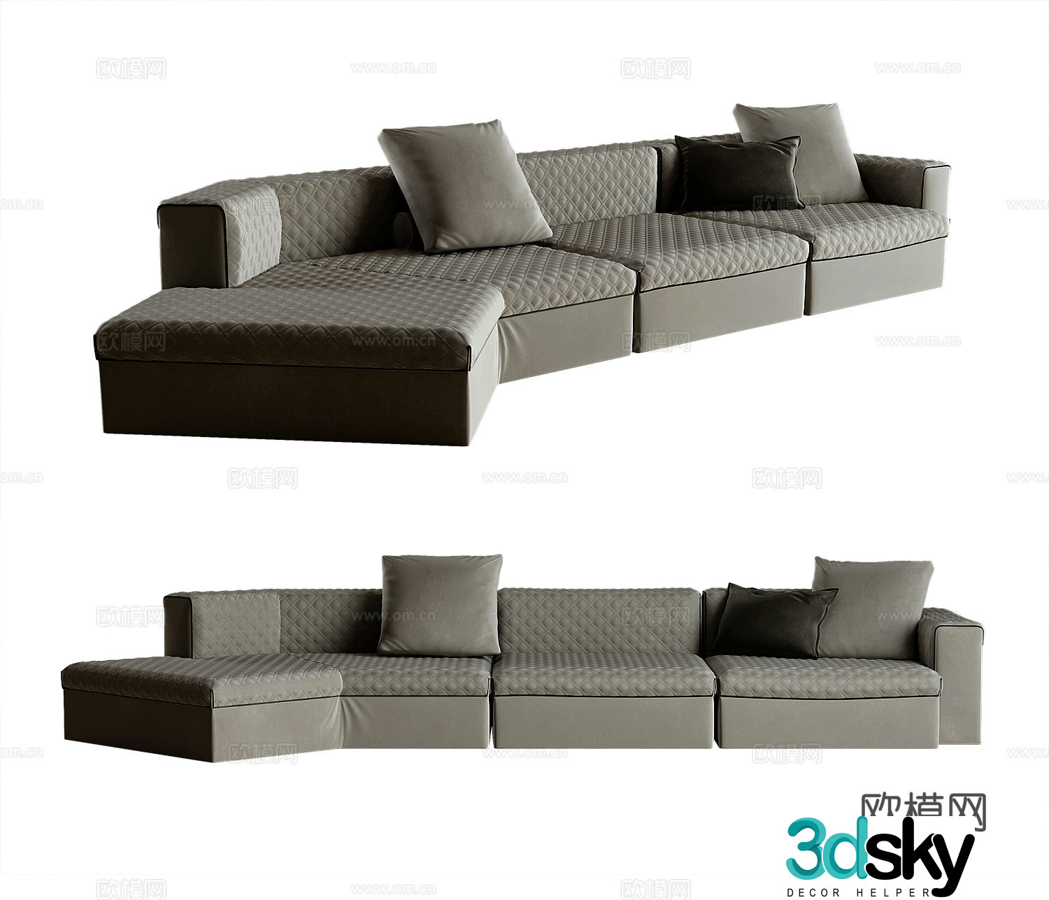 Modern multiplayer sofa 3d model