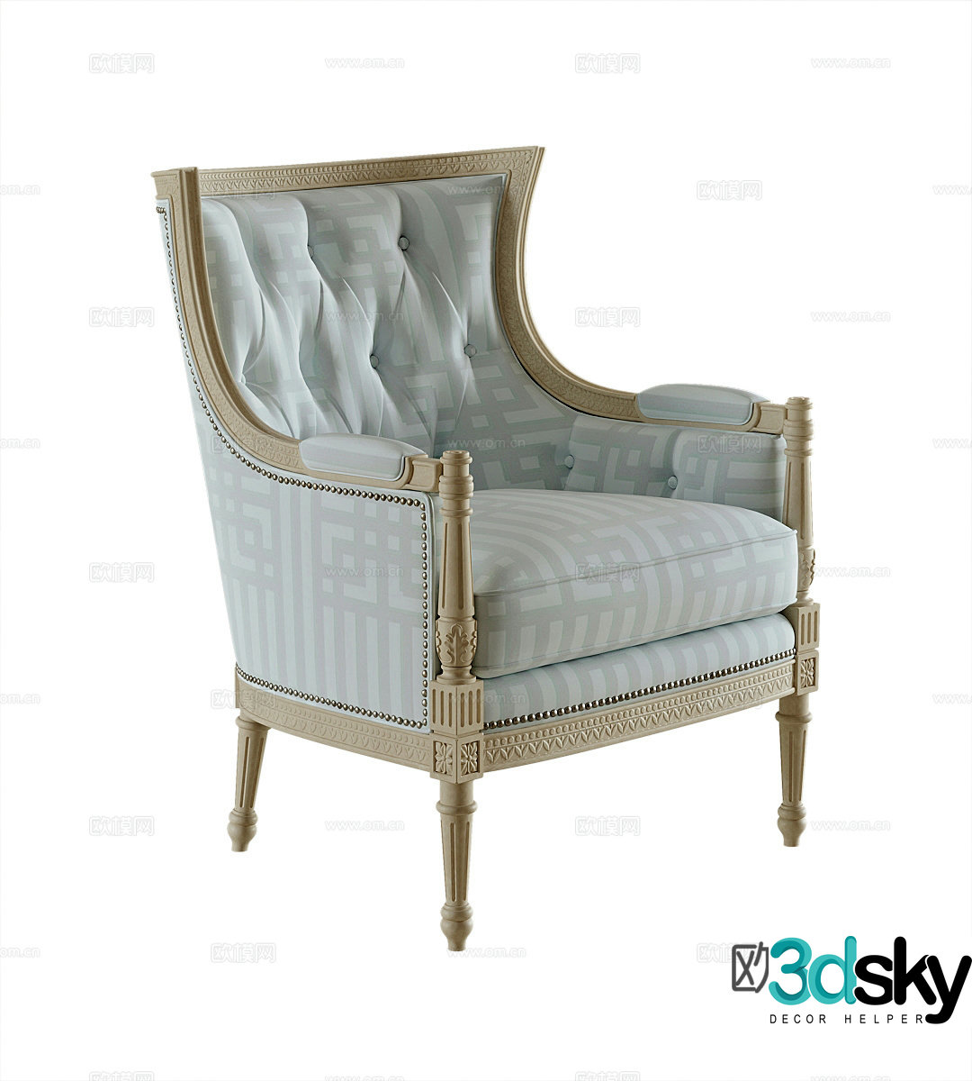 French casual chair 3d model
