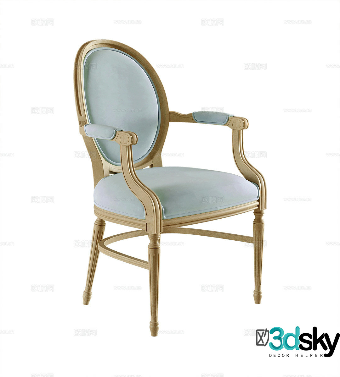 French single chair 3d model