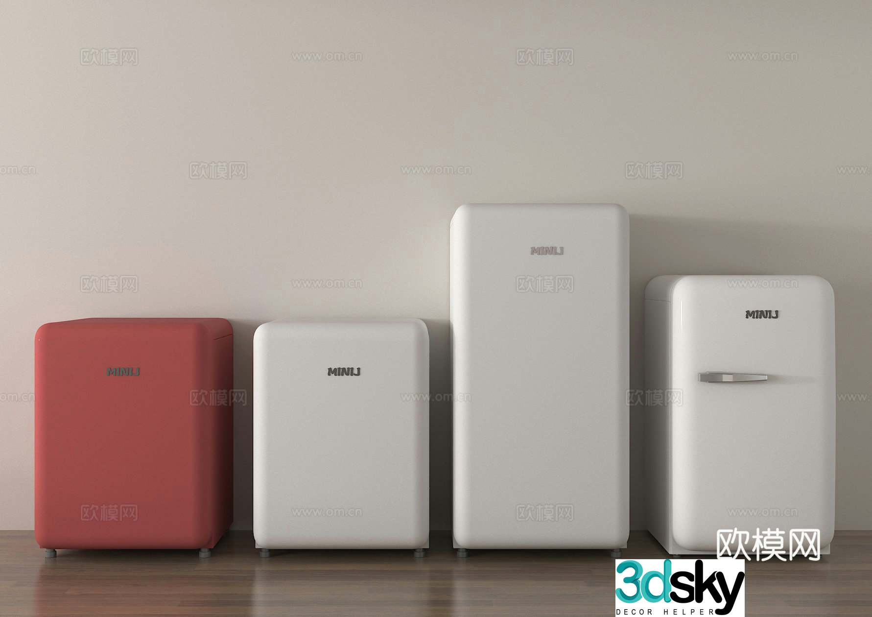 Drink cabinet mini refrigerator car refrigerator small refrigerator 3d model